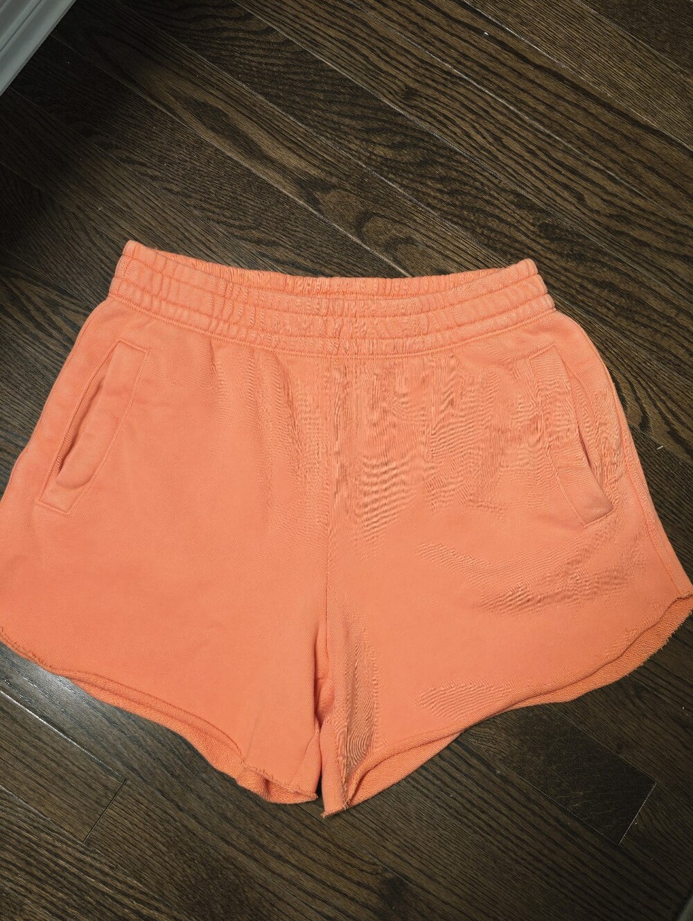 AERIE Vintage Look Coral Peach Athletic Lounge Shorts High Waist Size S M